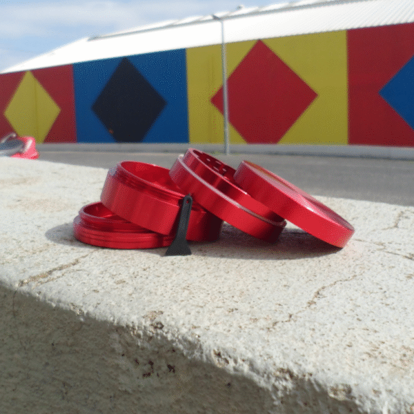 grinder prateado 60mm 4 partes vermelho