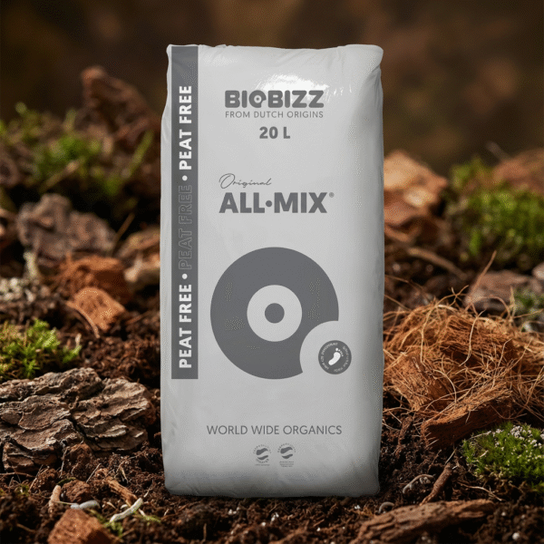 Firefly_Gemini Flash_Create a 1-1 high-end commercial product photo of BioBizz All-Mix Peat Free 20L, usin 798673