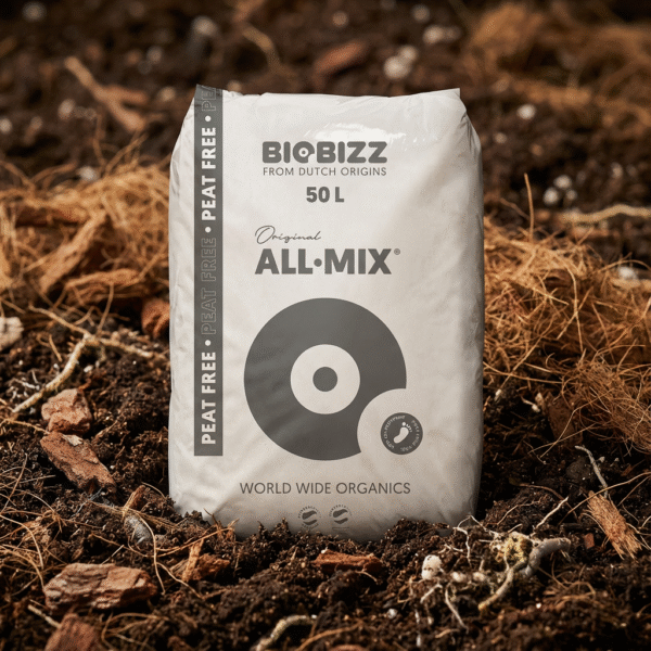 Firefly_Gemini Flash_Create a 1-1 high-end commercial product photo of BioBizz All-Mix Peat Free, using th 798673